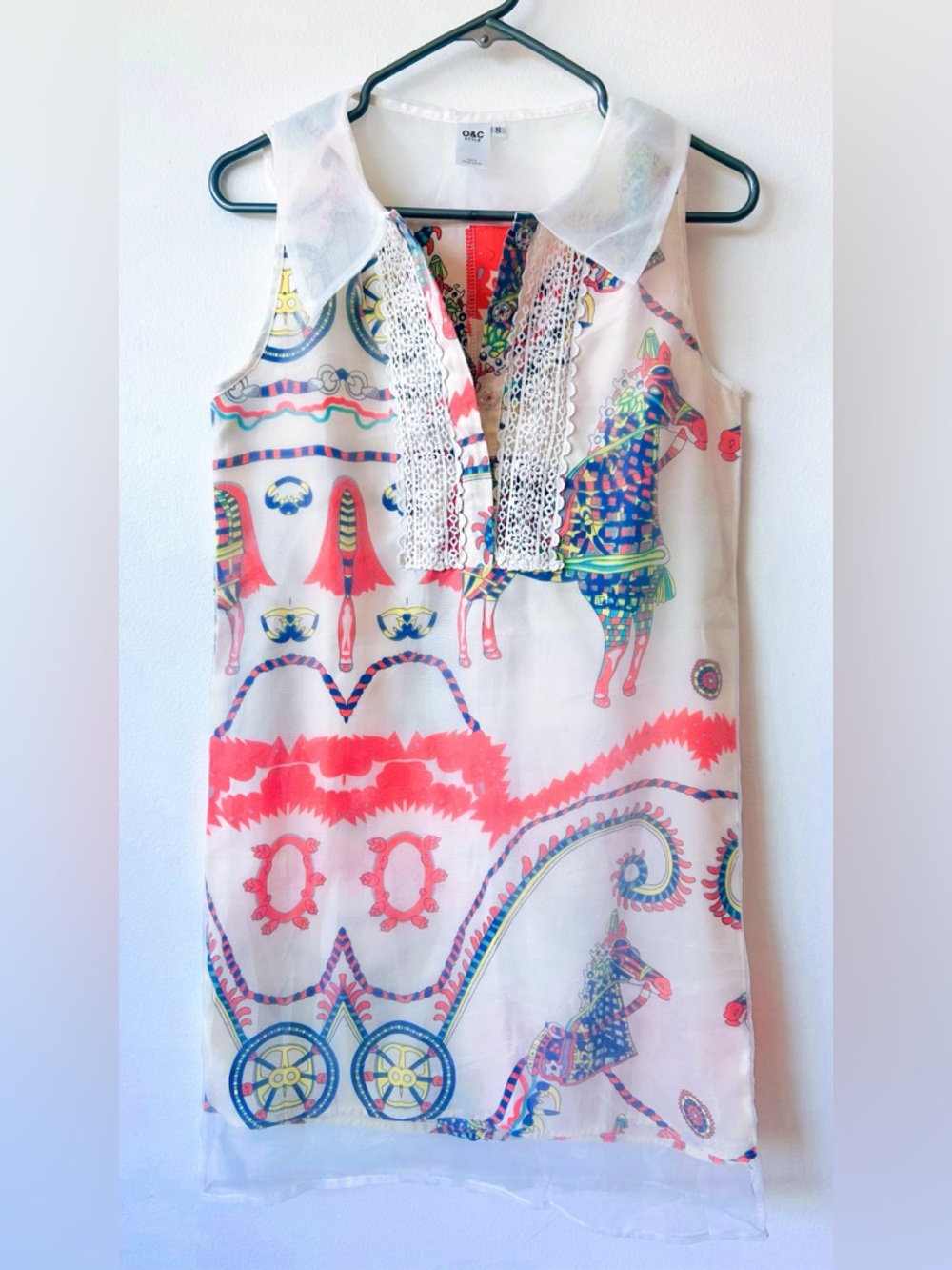 O&C Style Sleeveless Geometric and Animal Pattern Dress  size S